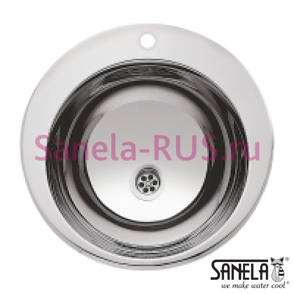 Нержавеющая круглая встраиваемая раковина 360мм SLUN 28A