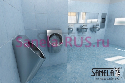 Нержавеющий автоматический писсуар SLPN 07CZ арт: 91075 Sanela Чехия (фото, схема)