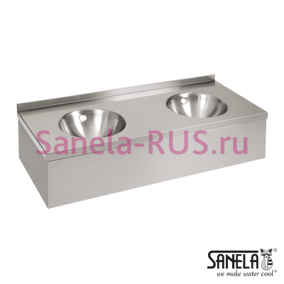 Нержавеющая раковина с двумя чашами с облицовкой SLUN 19P арт: 93197 Sanela Чехия (фото, схема)