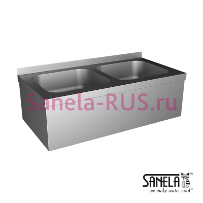 Нержавеющая двойная мойка SLUN 06 арт: 93060 Sanela Чехия (фото, схема)