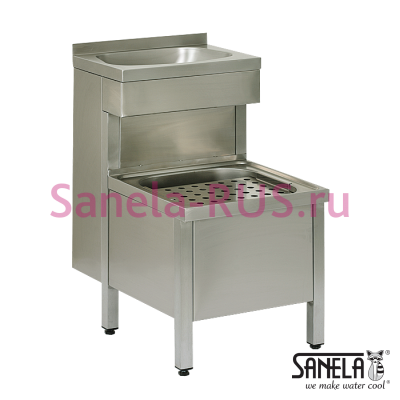 Техническая мойка для уборщиц с сенсорным смесителем SLVN 02EB арт: 98022 Sanela Чехия (фото, схема)