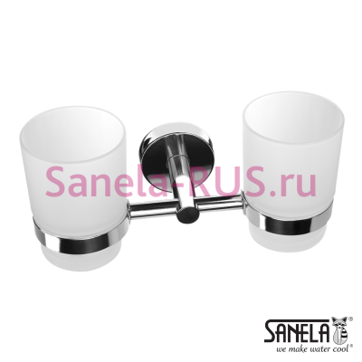 Нержавеющий двойной держатель со стаканами SLZD 15 арт: 62150 Sanela Чехия (фото, схема)
