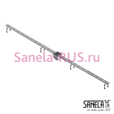 Нержавеющий дренажный канал для бассейна, 2м, AISI 316L SLKN 01L арт: 69017 Sanela Чехия (фото, схема)