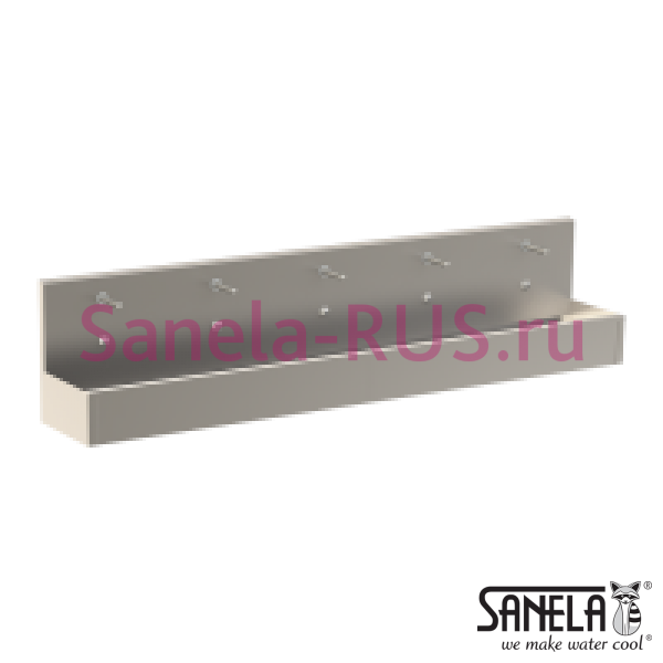 Нержавеющая раковина коллективная 3000мм SLUN 83ET