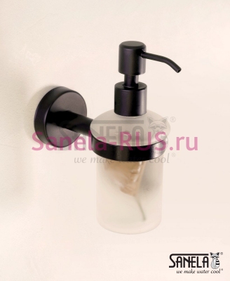 Нержавеющий держатель стеклянного дозатора мыла SLZD 14N арт: 62141 Sanela Чехия (фото, схема)