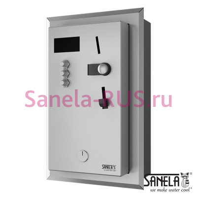 Встроенный монетный и жетонный автомат для 4-12 душей, выбор автоматом SLZA 02MZ арт: 88022 Sanela Чехия (фото, схема)